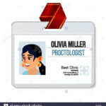 Proctologist Identification Badge Vector. Woman. Id Card For Hospital Id Card Template