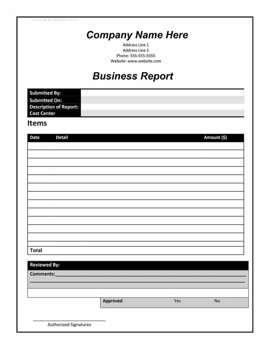 Professional Business Report Template Word Document Format With Word Document Report Templates