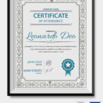 Professional Editable Certificate Of Attendance Template For Perfect Attendance Certificate Template