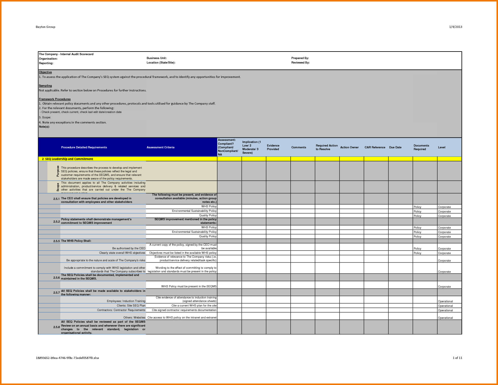 Professional Internal Audit Report Template Example With In It Audit Report Template Word