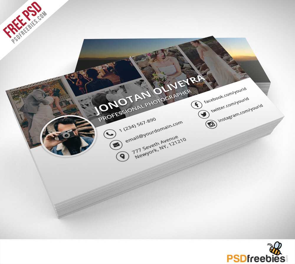 Professional Photographer Business Card Psd Template Freebie Regarding Free Business Card Templates For Photographers