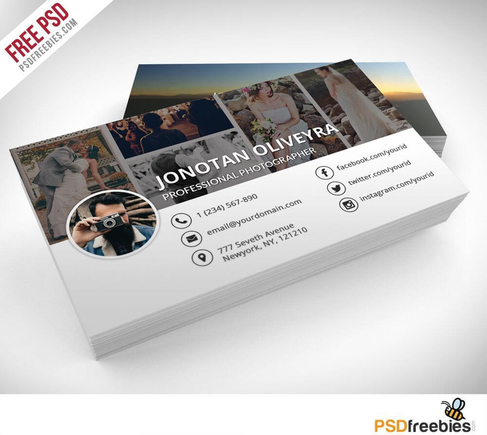 Professional Photographer Business Card Psd Template Freebie Within Photography Business Card Templates Free Download