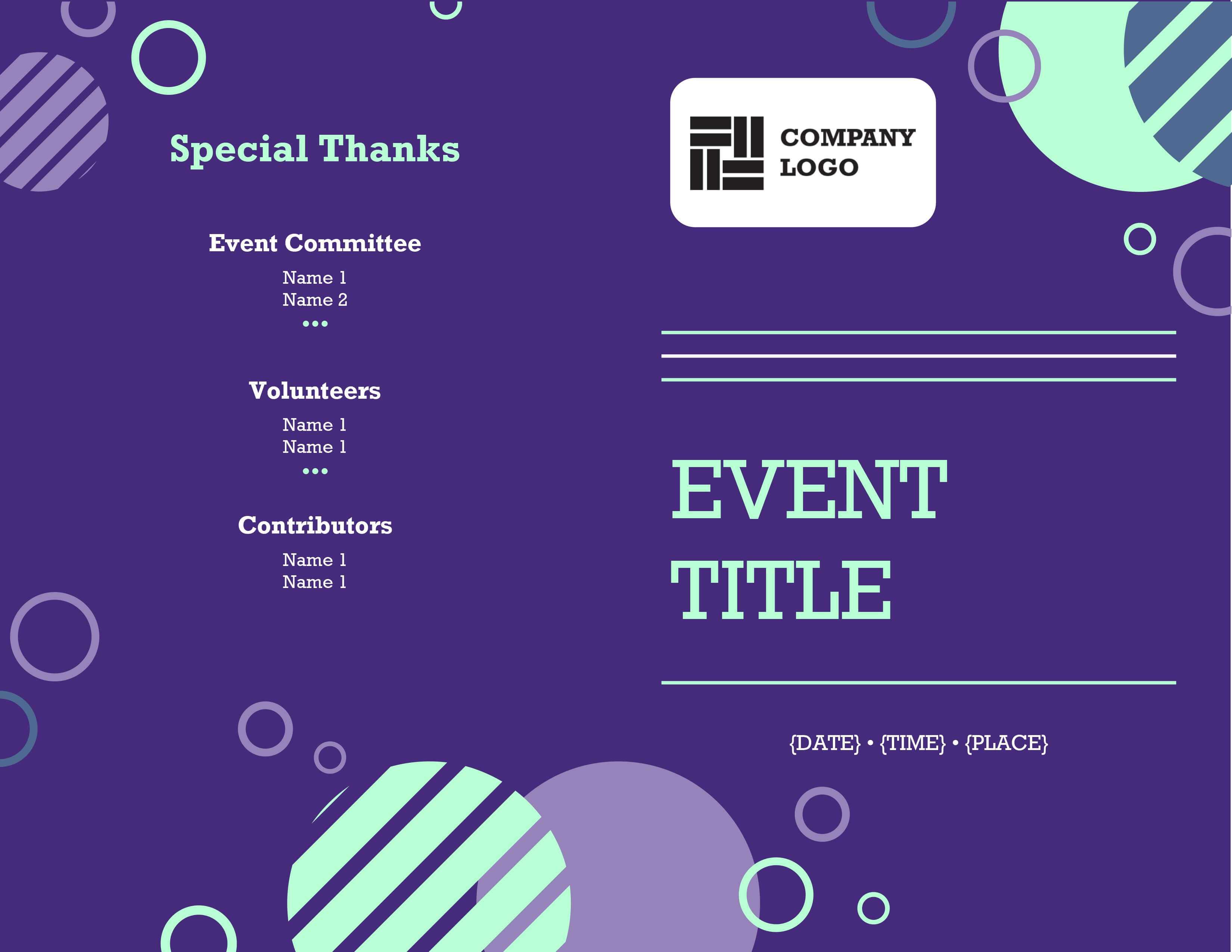 Free Event Program Templates Word