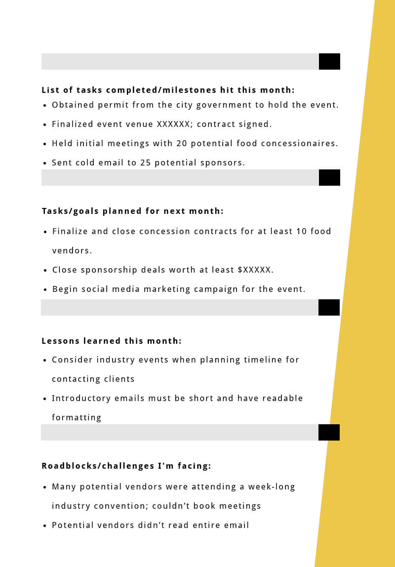 Progress Report: How To Write, Structure And Make It For Post Event Evaluation Report Template