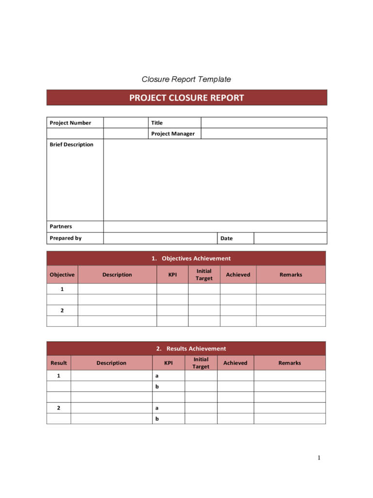 Project Closure Report Template – Edit, Fill, Sign Online Throughout Closure Report Template