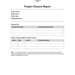 Project Closure Report With Regard To Closure Report Template