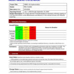 Project Daily Status Report Template Excel And Create Weekly in Project Implementation Report Template