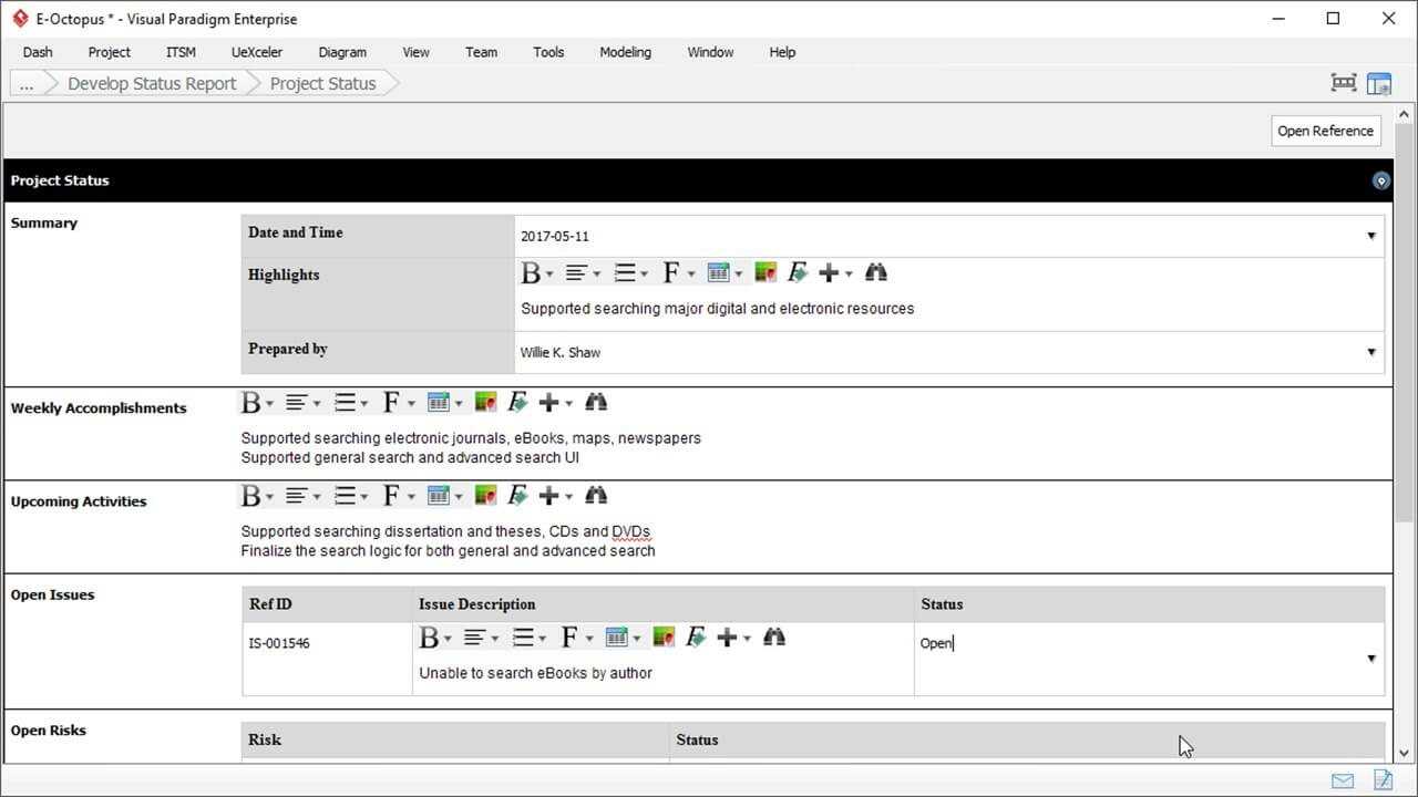 Project Development Template Status Report Management Intended For Software Development Status Report Template