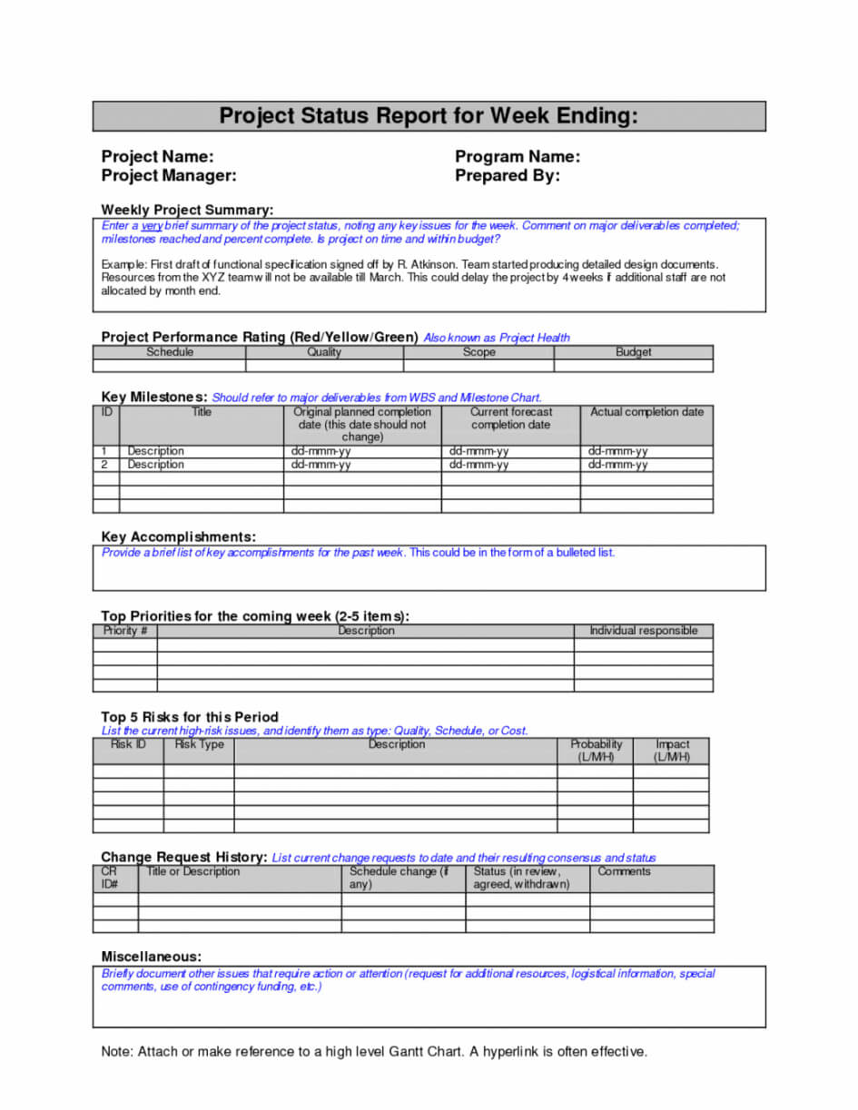 Project Management. Project Management Report Template Throughout Monthly Status Report Template Project Management