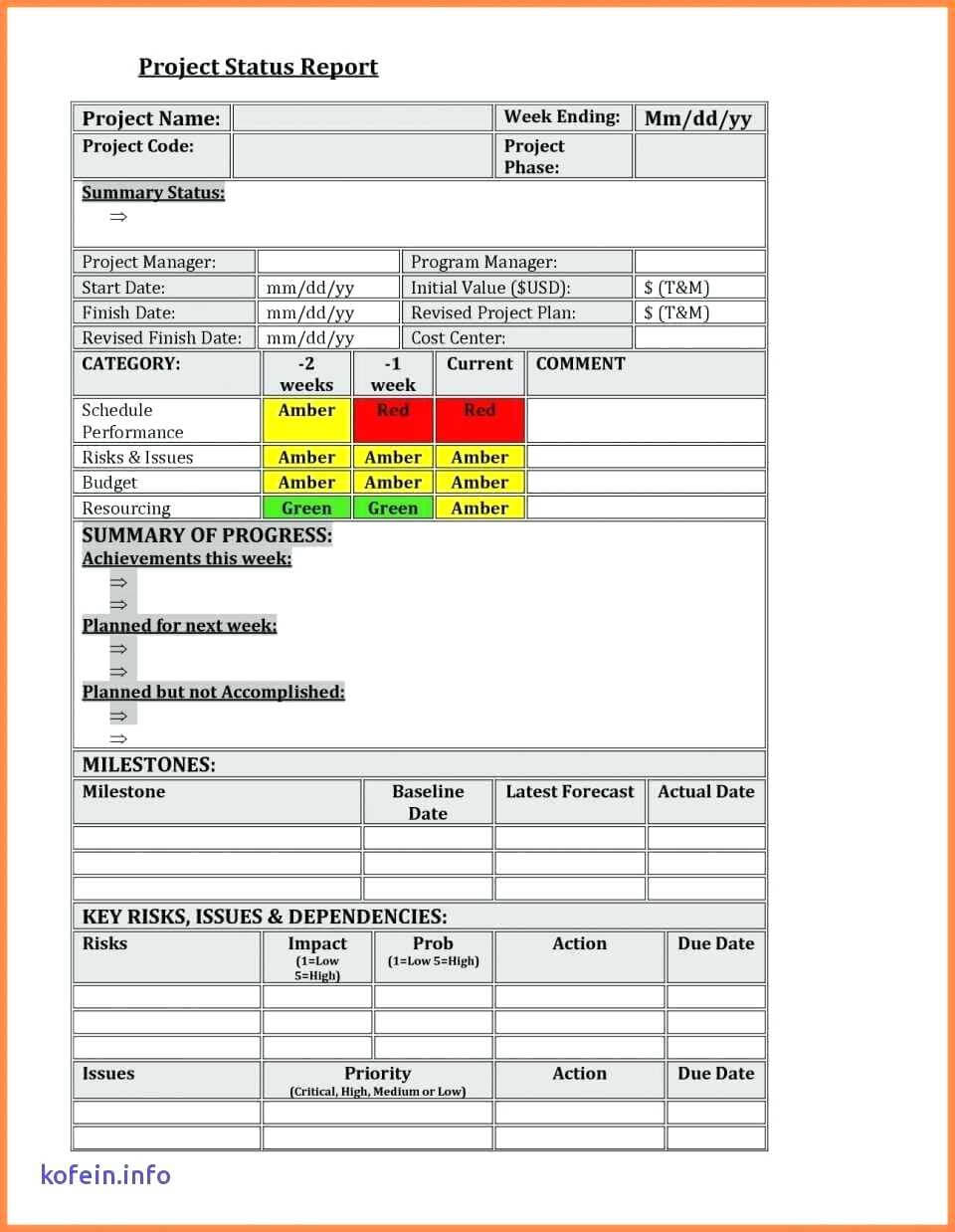 Project Management Report Template Temp Download Inspection Pertaining To It Management Report Template