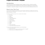 Project Post Mortem Template Pertaining To Project Analysis Report Template