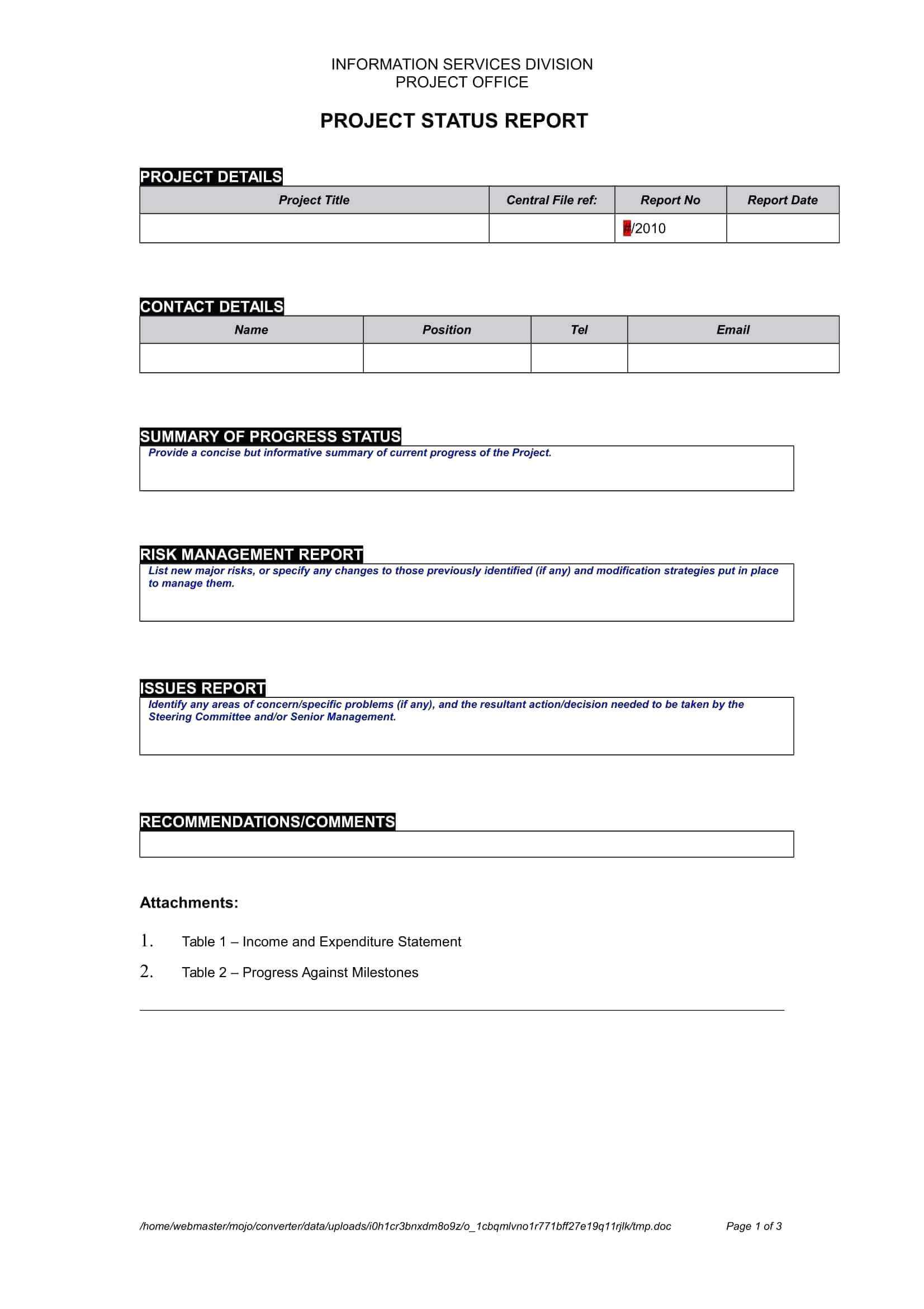 Project Status Report Template Example – Wovensheet.co With Regard To Project Status Report Template Word 2010