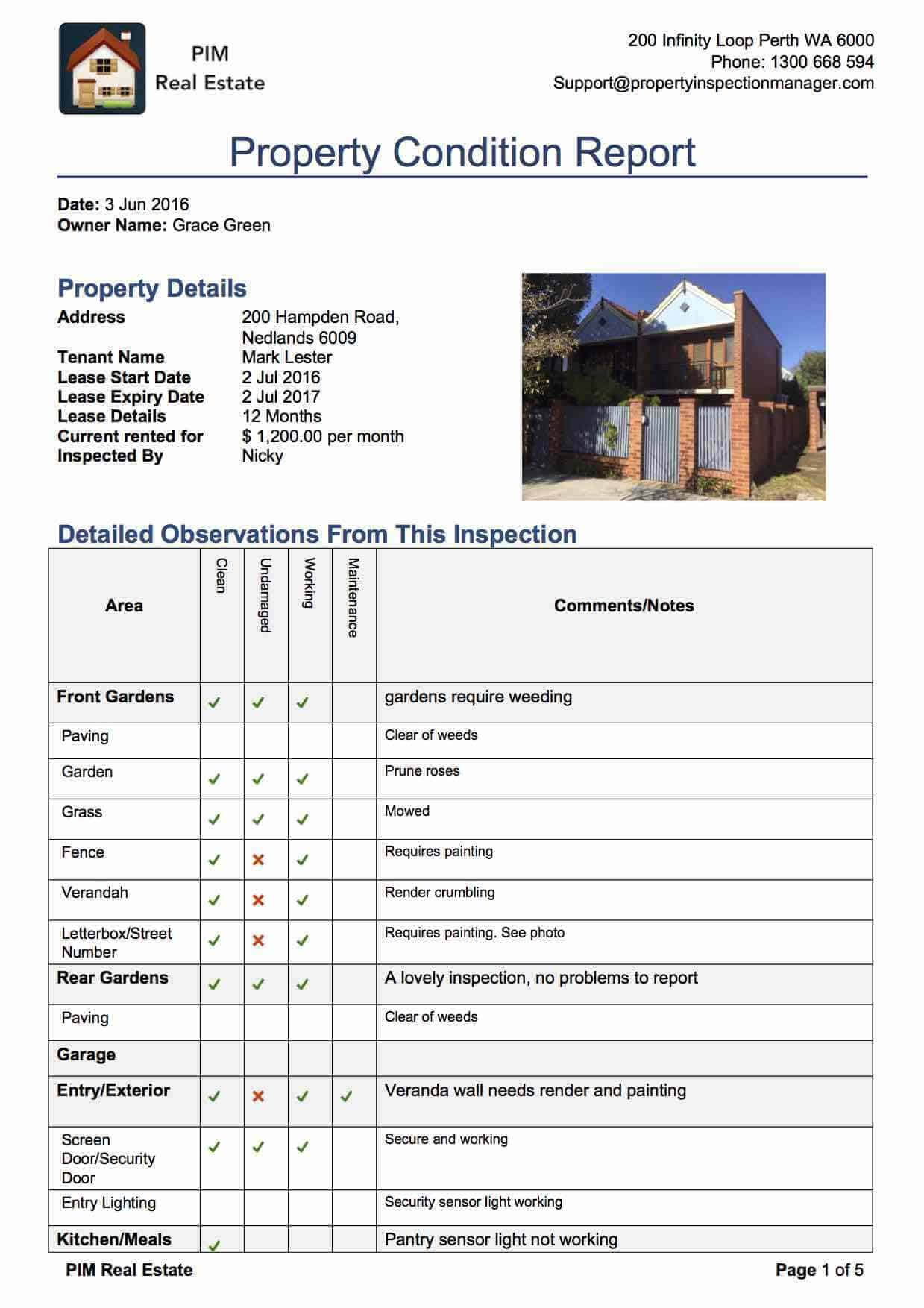 Property Inspection Manager For Commercial Property Inspection Report Template