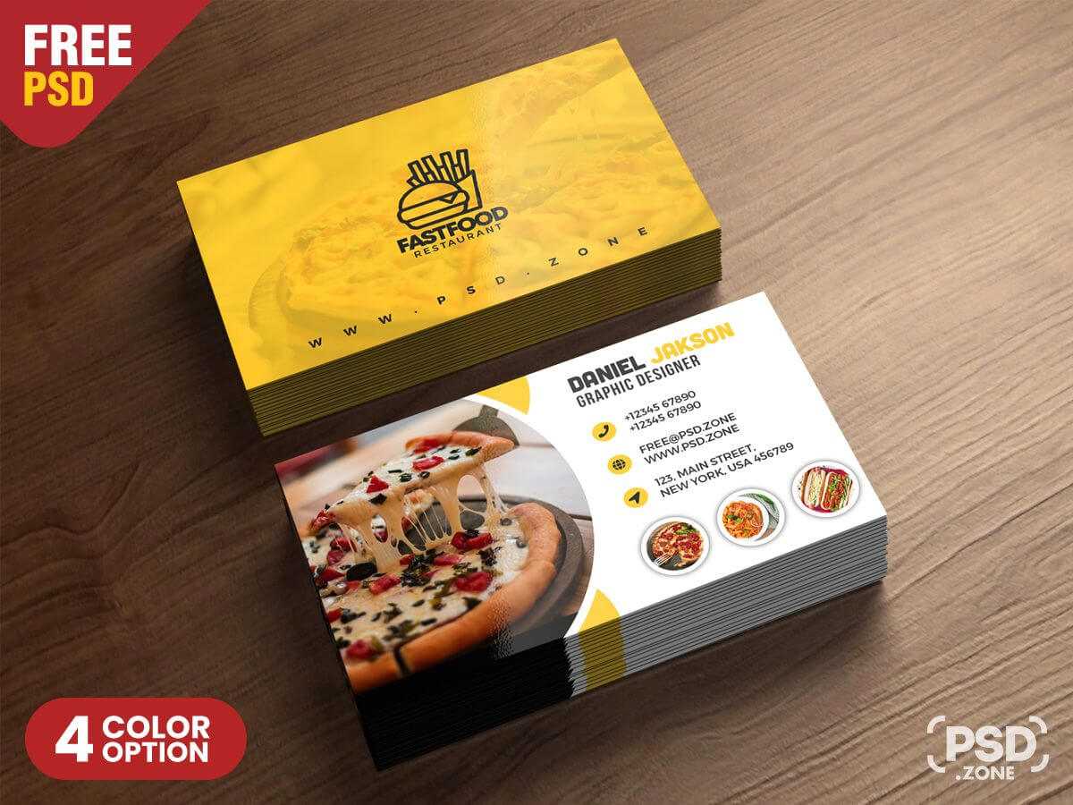 Psd Fast Food Restaurant Business Card Design | Freebie Within Food Business Cards Templates Free