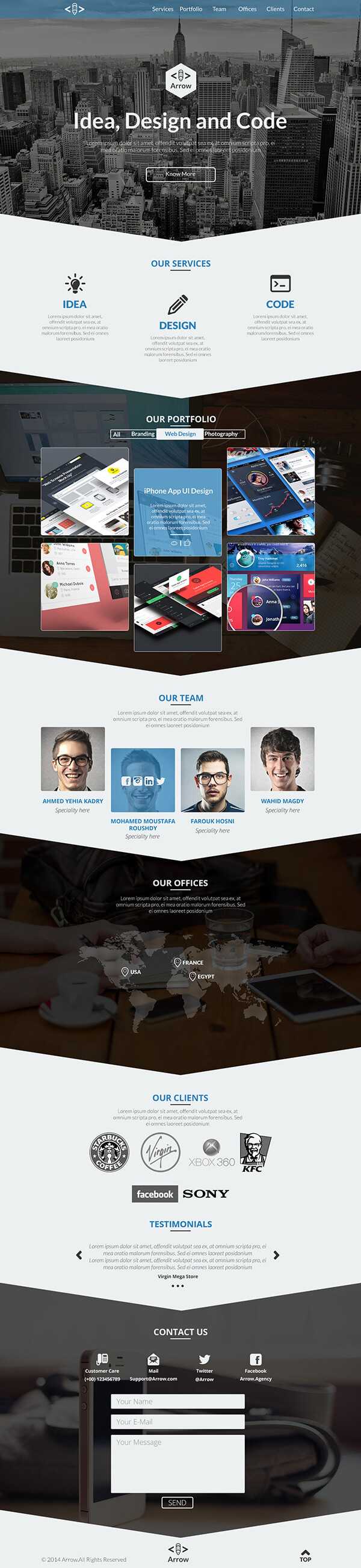 Psd Templates: 20 One Page Free Web Templates | Freebies With Single Page Brochure Templates Psd