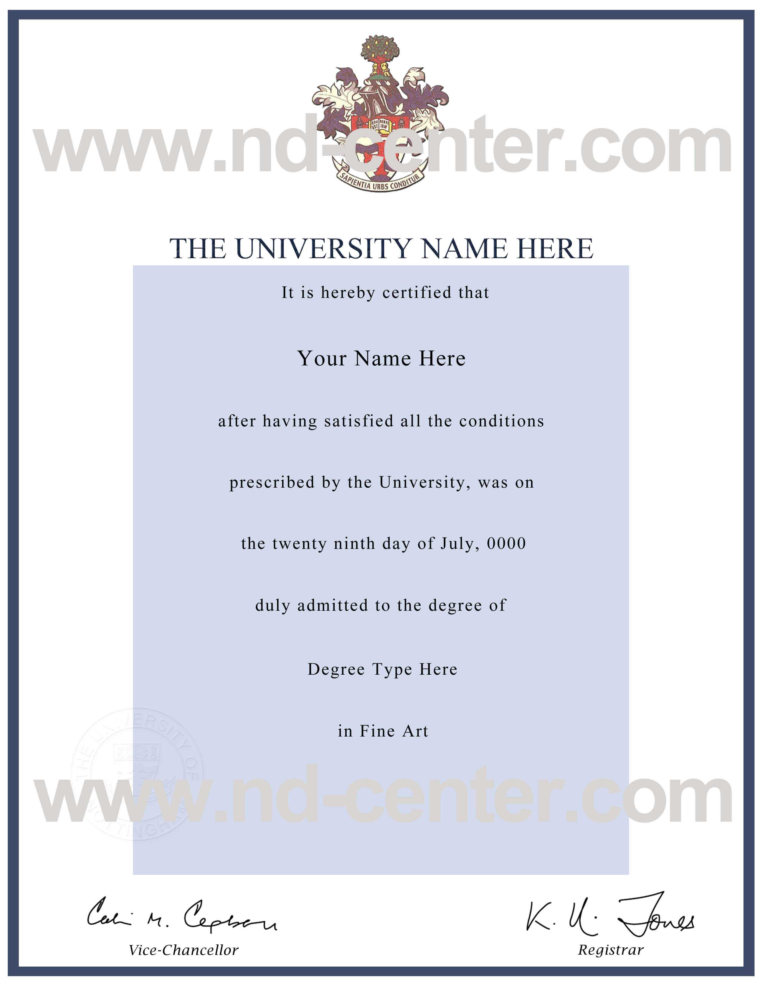 Quality Fake Diploma Samples Within Masters Degree Certificate Template