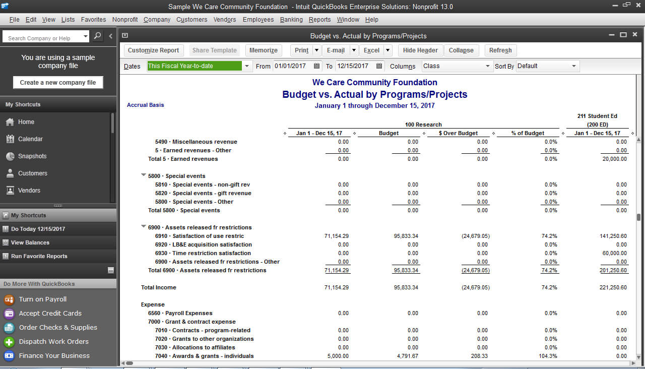 Quickbooks Enterprise Solutions For Nonprofit Throughout Quick Book Reports Templates