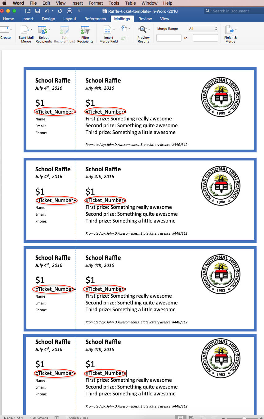 Raffles And Raffle Tickets: The Secret To Creating Numbered Throughout Free Raffle Ticket Template For Word