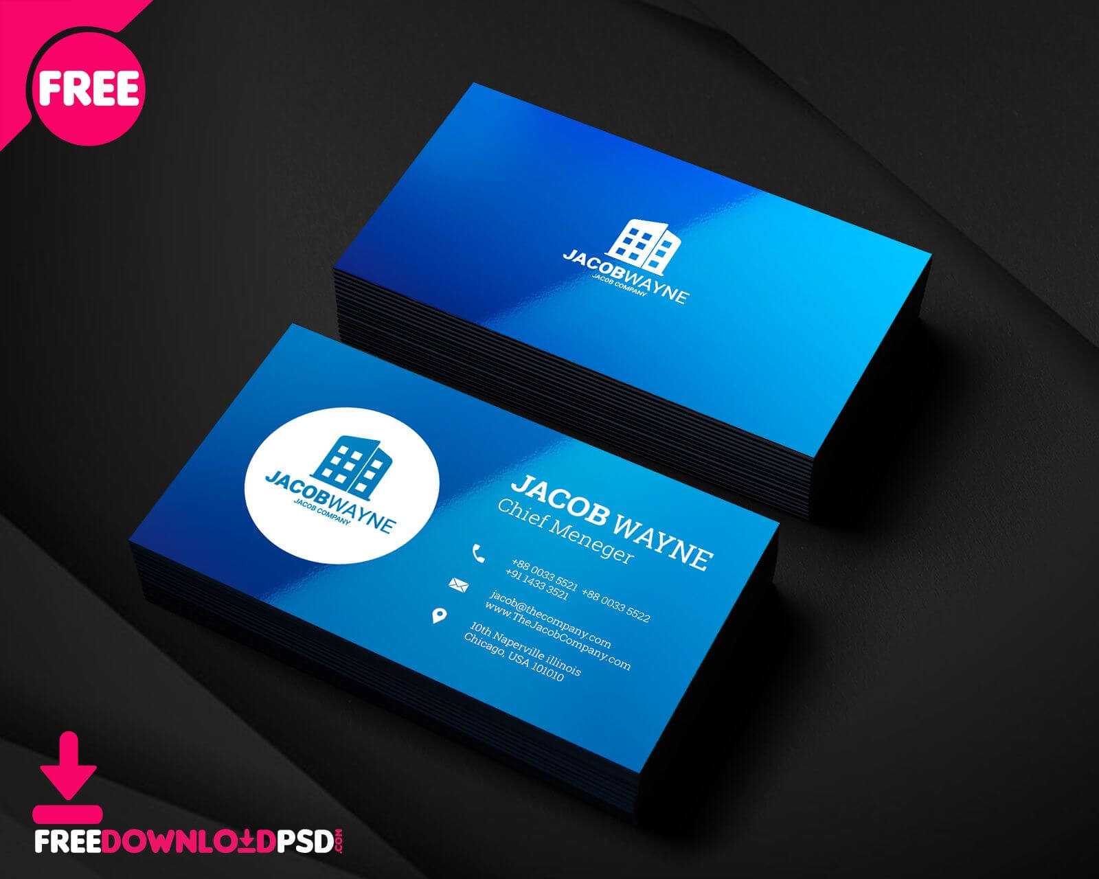 Real Estate Business Card Psd, Free Real Estate Business Throughout Name Card Photoshop Template