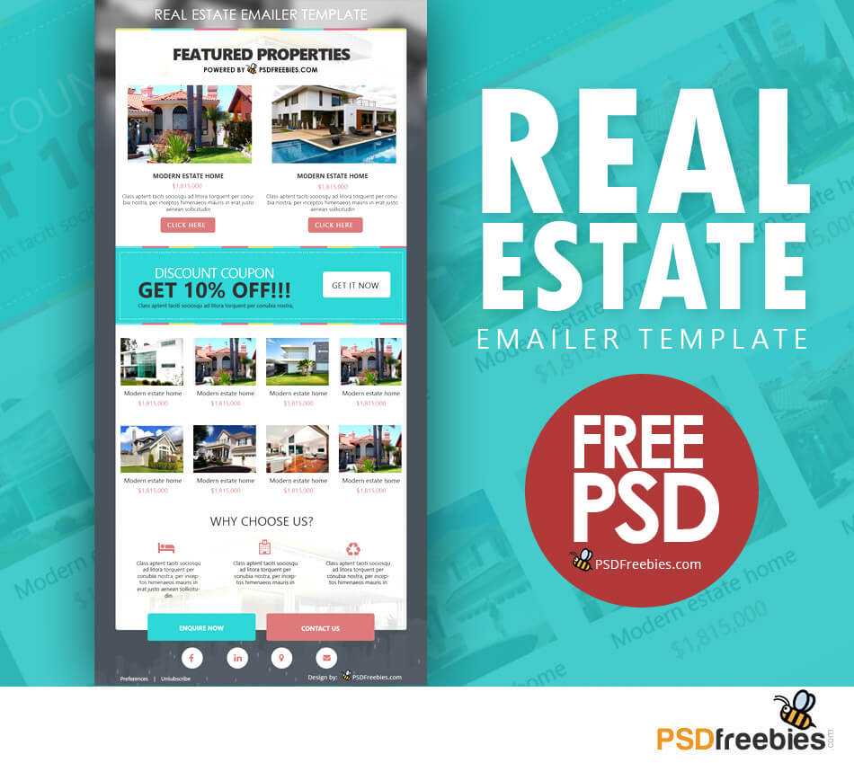 Real Estate E Mailer Template Psd | Psdfreebies Throughout Real Estate Brochure Templates Psd Free Download