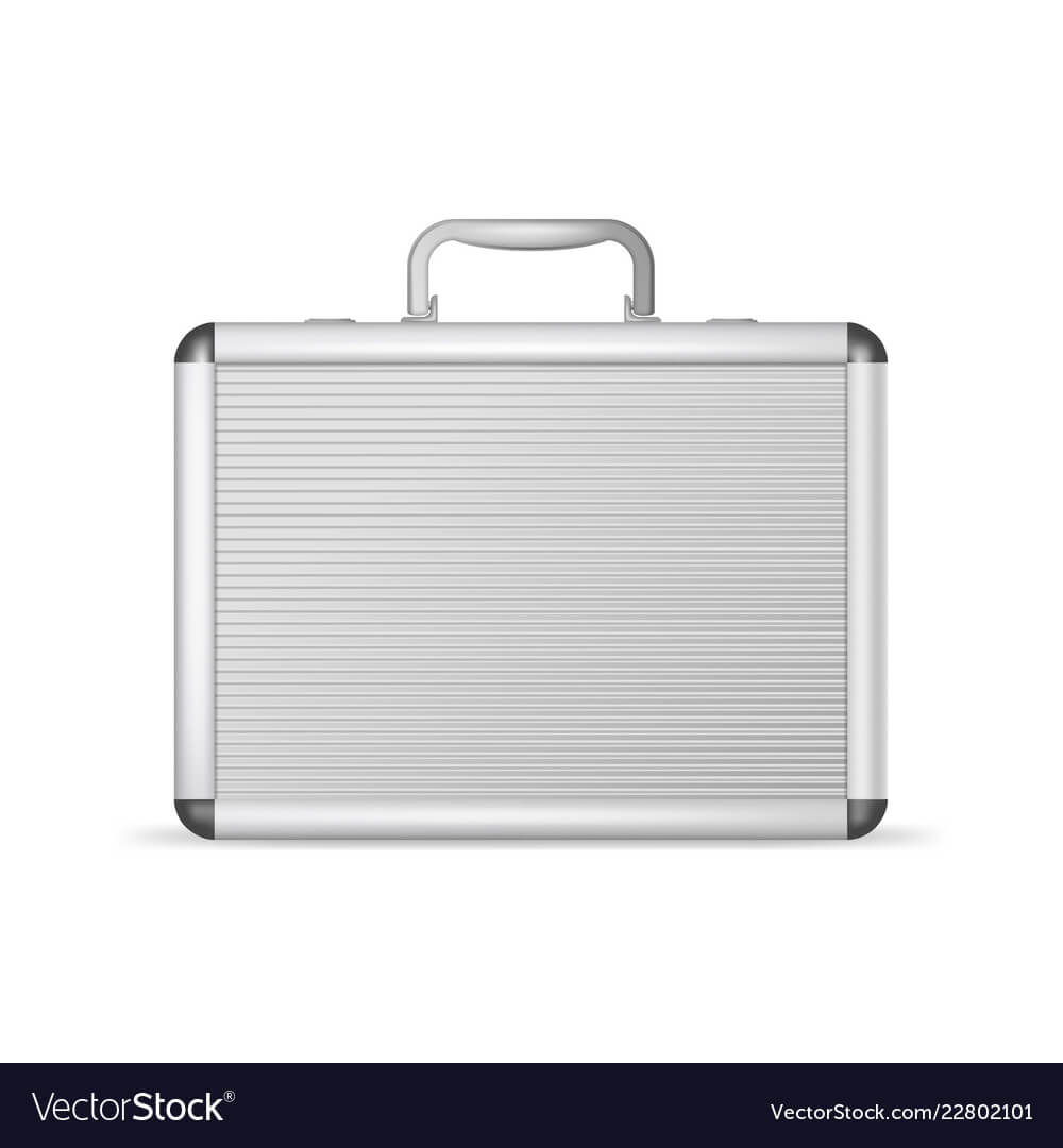 Realistic 3D Detailed Blank Aluminum Suitcase Throughout Blank Suitcase Template