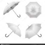 Realistic Detailed 3D White Blank Umbrella Template Mockup Within Blank Umbrella Template