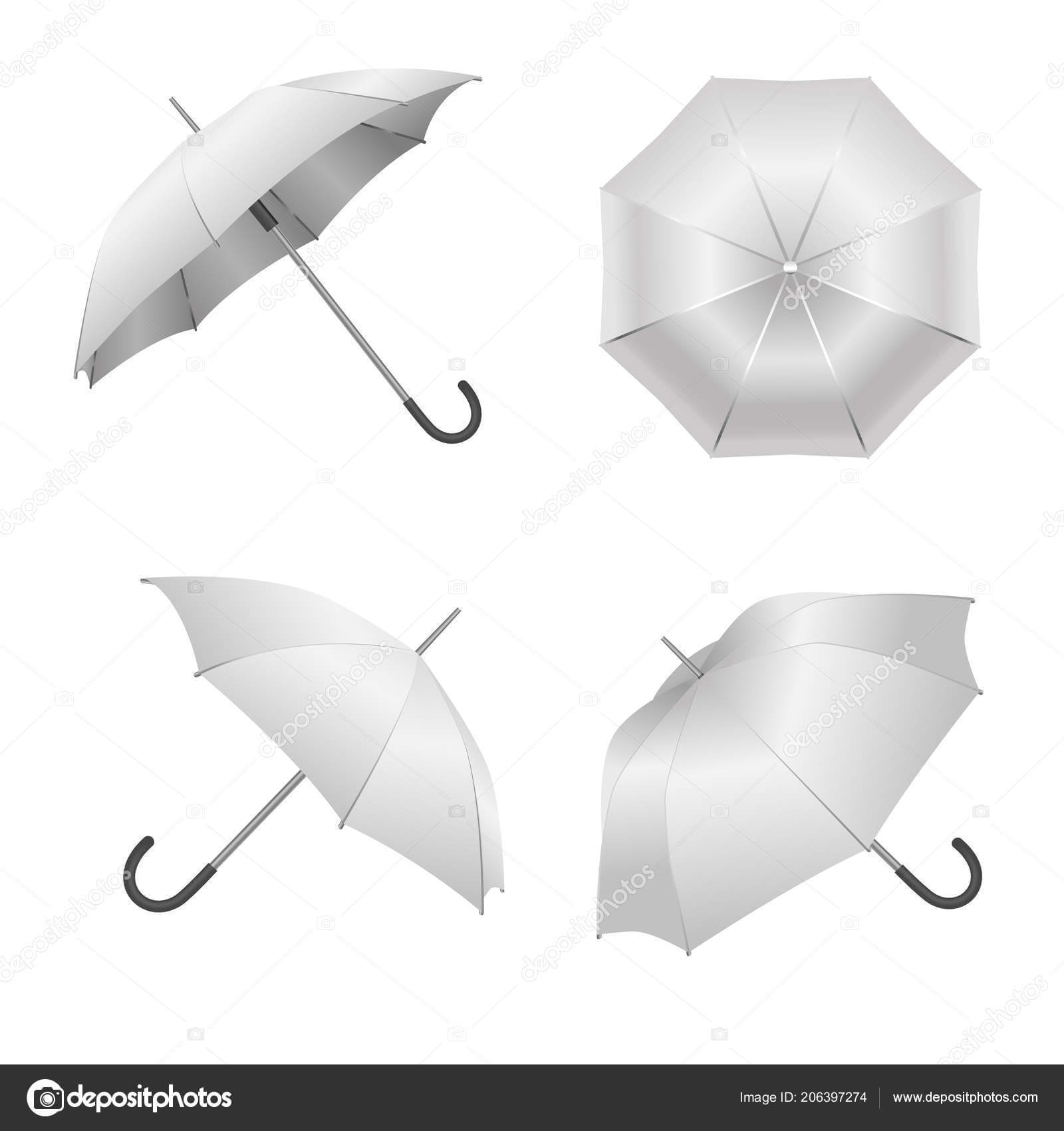 Realistic Detailed 3D White Blank Umbrella Template Mockup Within Blank Umbrella Template