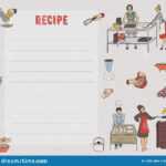 Recipe Card. Cookbook Page. Design Template With People Intended For Recipe Card Design Template