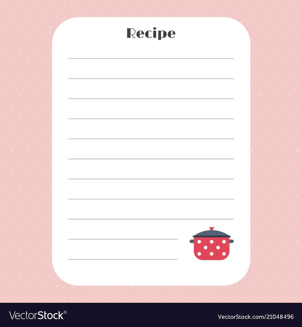 Recipe Card Template For Restaurant Cafe Bakery Within Restaurant Recipe Card Template