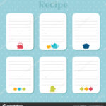 Recipe Cards Set Cooking Card Templates Restaurant Cafe For Restaurant Recipe Card Template