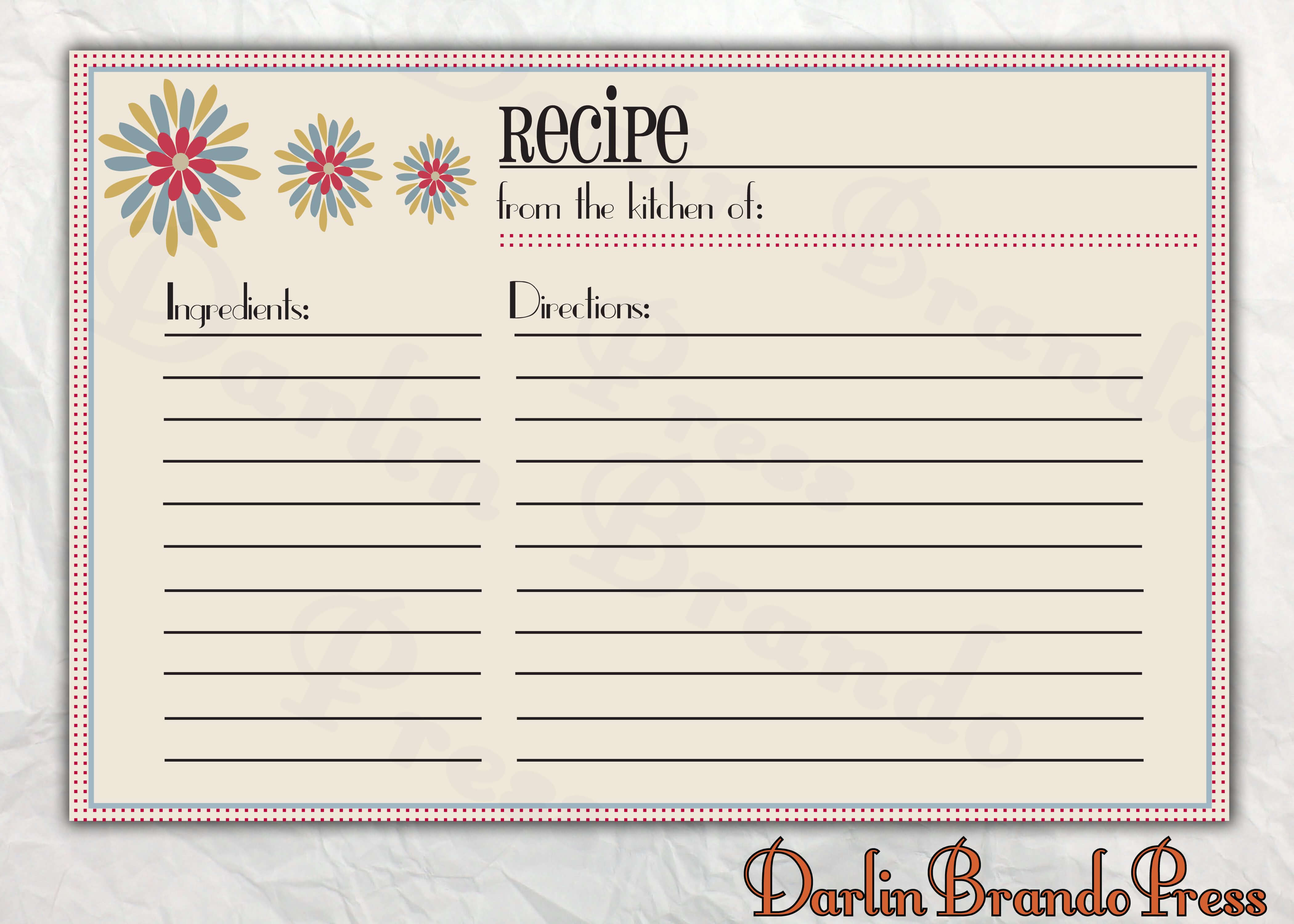 Recipes Card Templates Word | Cooking/baking | Printable Throughout Microsoft Word Recipe Card Template