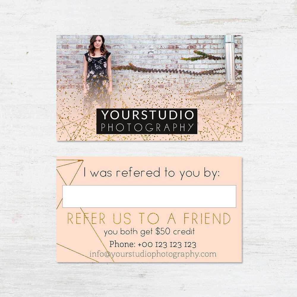 Referral Card Template | Pastel Greetings Throughout Photography Referral Card Templates