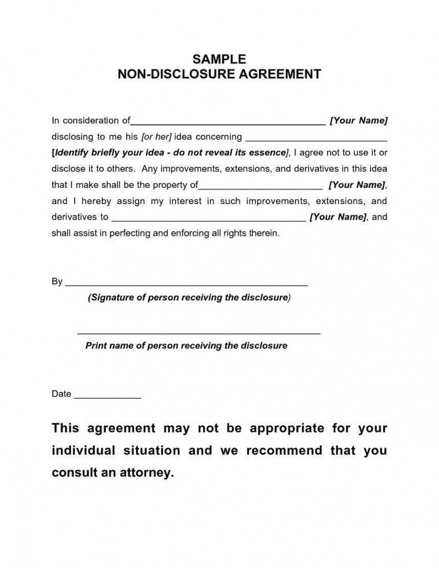 Remarkable Nda Agreement Template Word Ideas Non Disclosure Pertaining To Nda Template Word Document