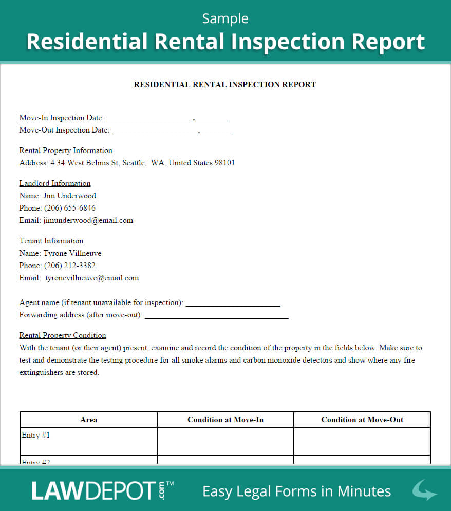 Rental Inspection Report | Property Inspection Checklist With Pre Purchase Building Inspection Report Template