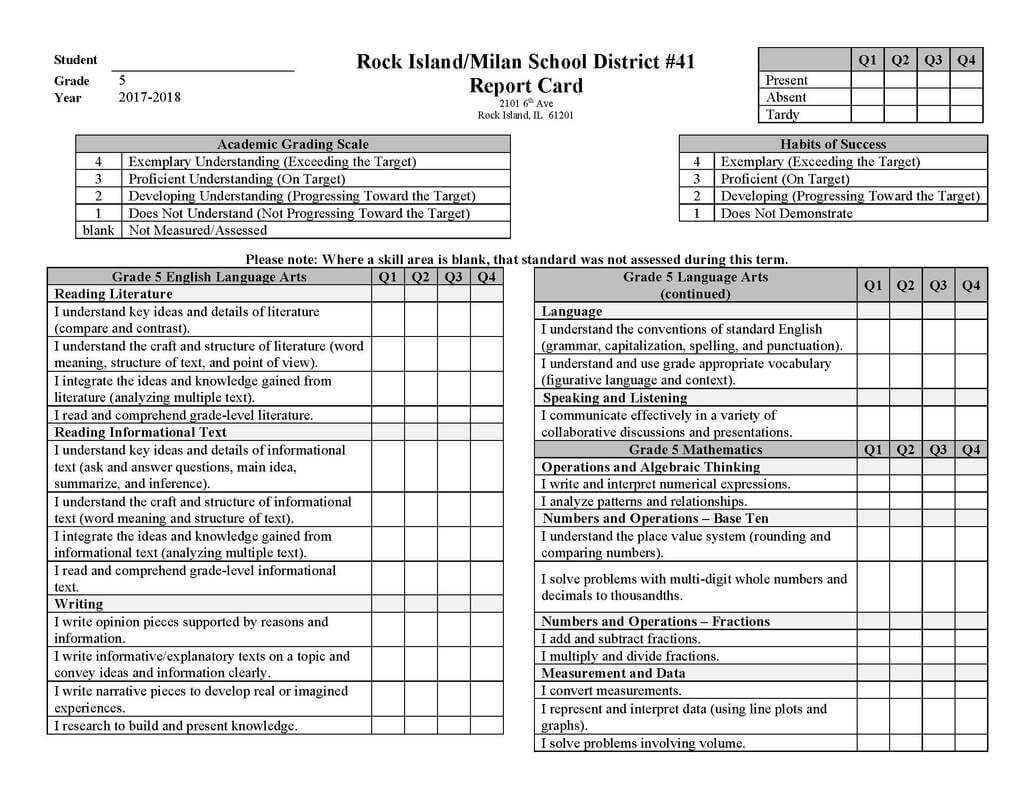 Report Card Examples – Illinois Standards Based Reporting Inside Soccer Report Card Template