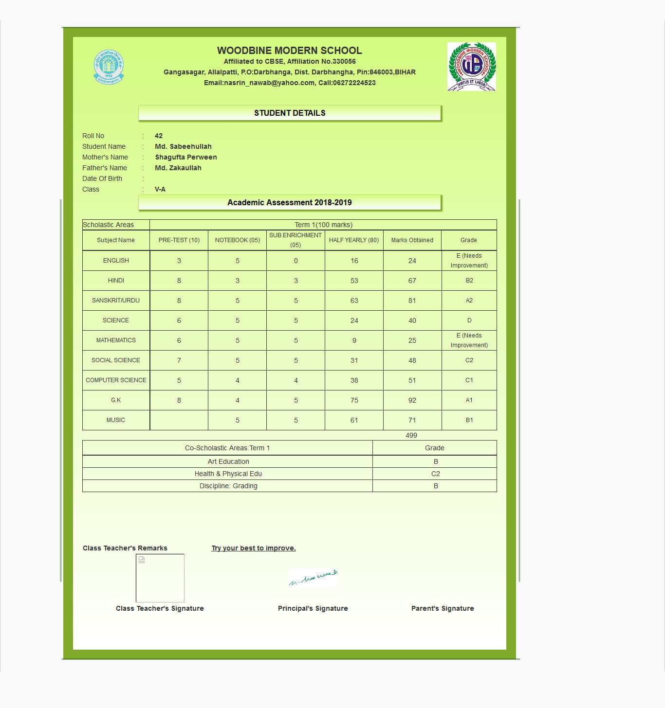 Report Card Generator Software, Student Report Card Inside Result Card Template