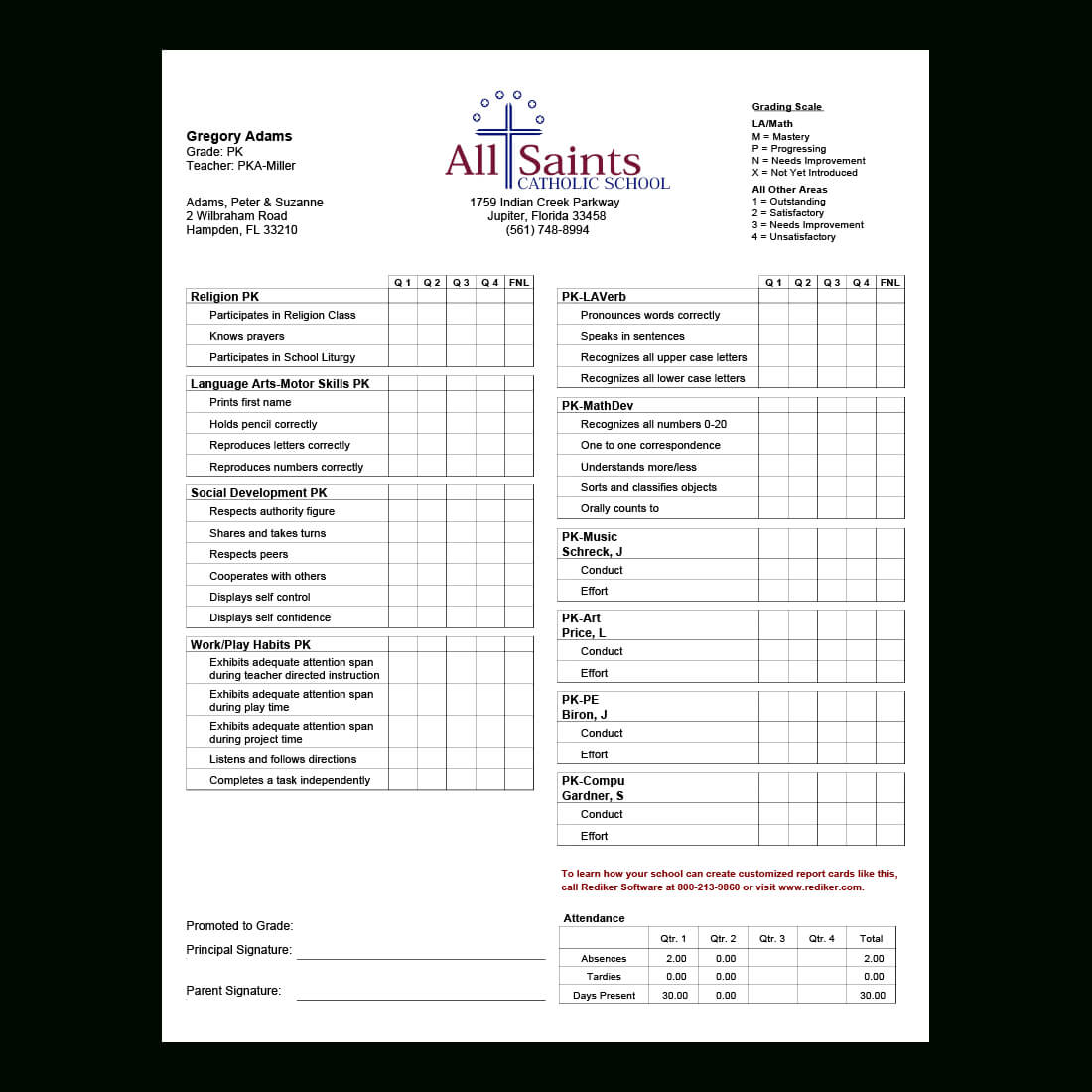 Report Card Software – Grade Management | Rediker Software Within High School Student Report Card Template