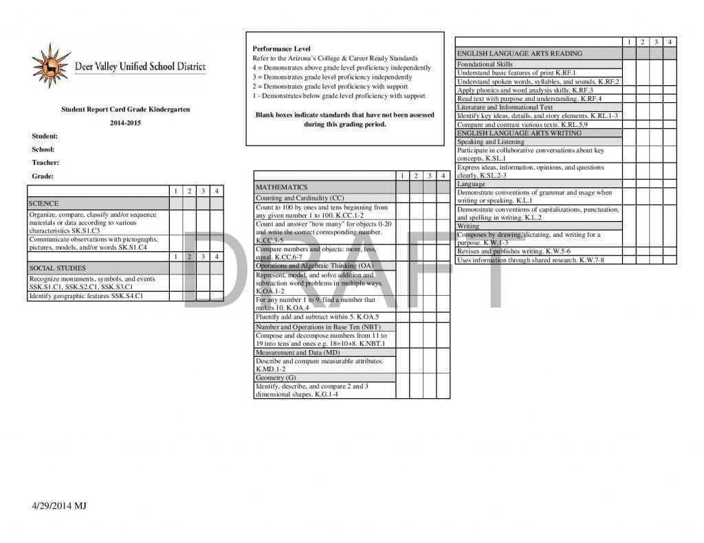 Report Card Template – 33+ Free Word, Excel, Documents With Regard To Kindergarten Report Card Template