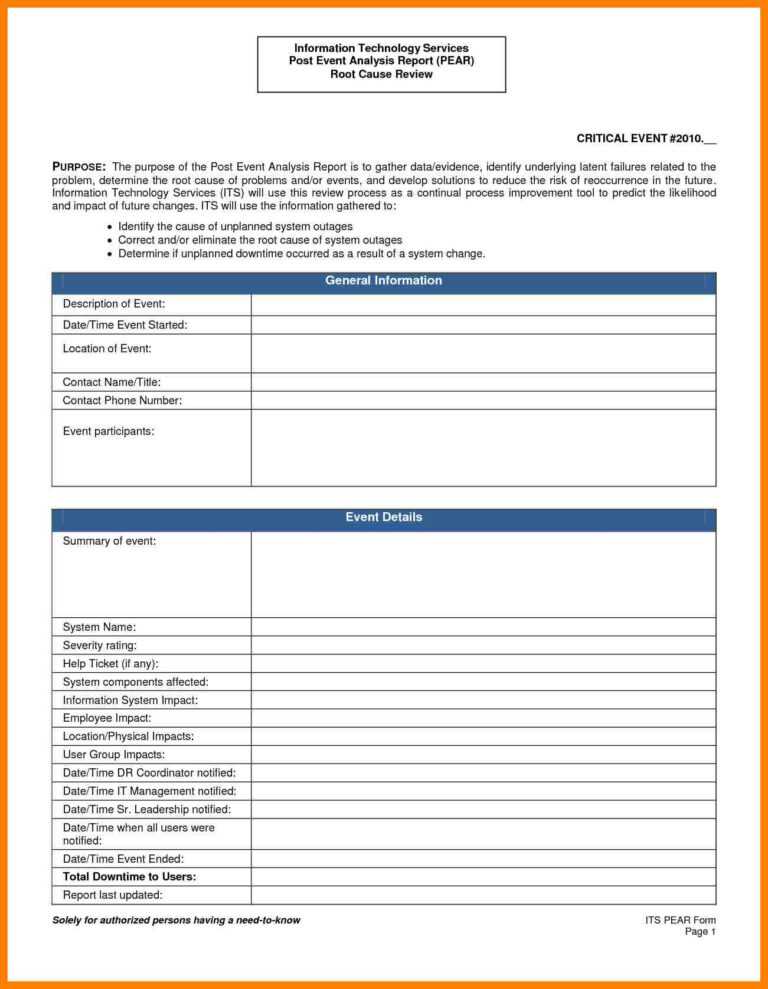 Debriefing Report Template