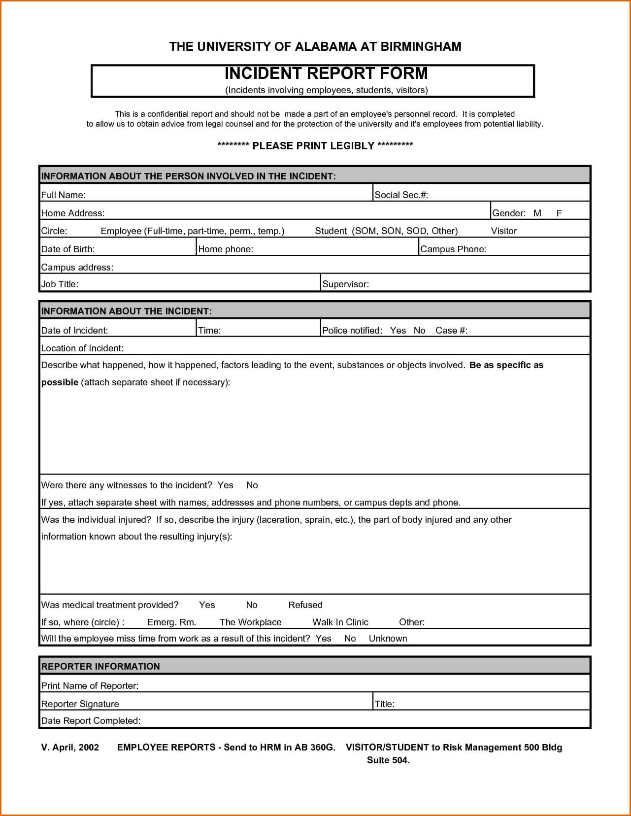 Report Incident Template Word Security Guard Form Employee Intended For Incident Report Template Microsoft