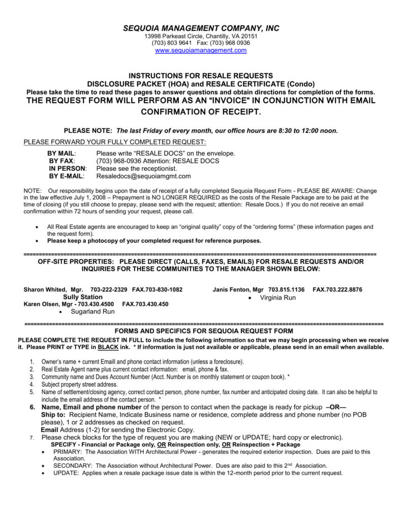 Resale Document Request Form – Centreville Community Foundation Regarding Resale Certificate Request Letter Template