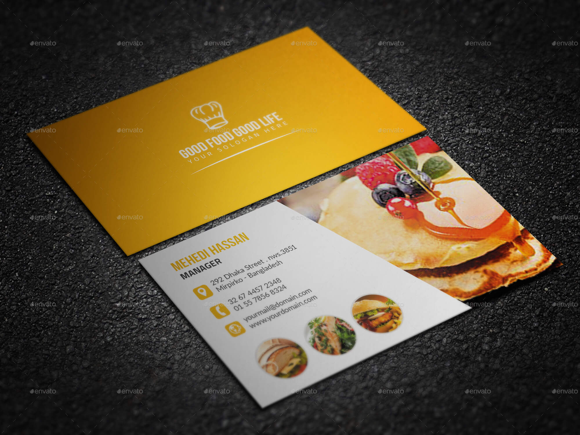 Restaurant Business Card Design Vector Free Download Credit Within Restaurant Business Cards Templates Free