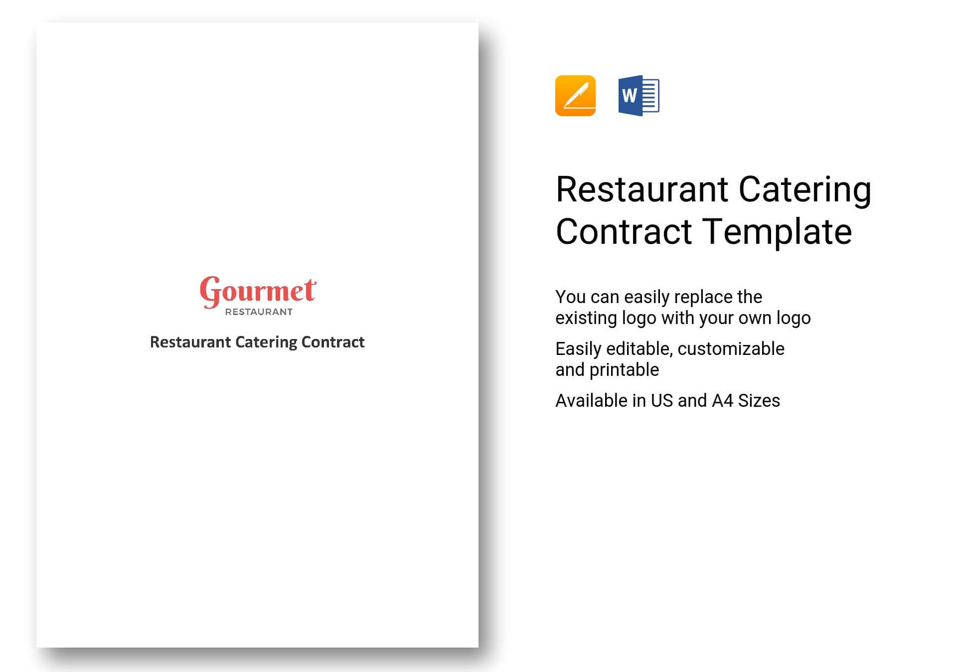 Restaurant Catering Contract Template In Word, Apple Pages For Catering Contract Template Word
