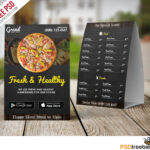 Restaurant Food Menu Table Tent Template Free Psd For Free Tent Card Template Downloads