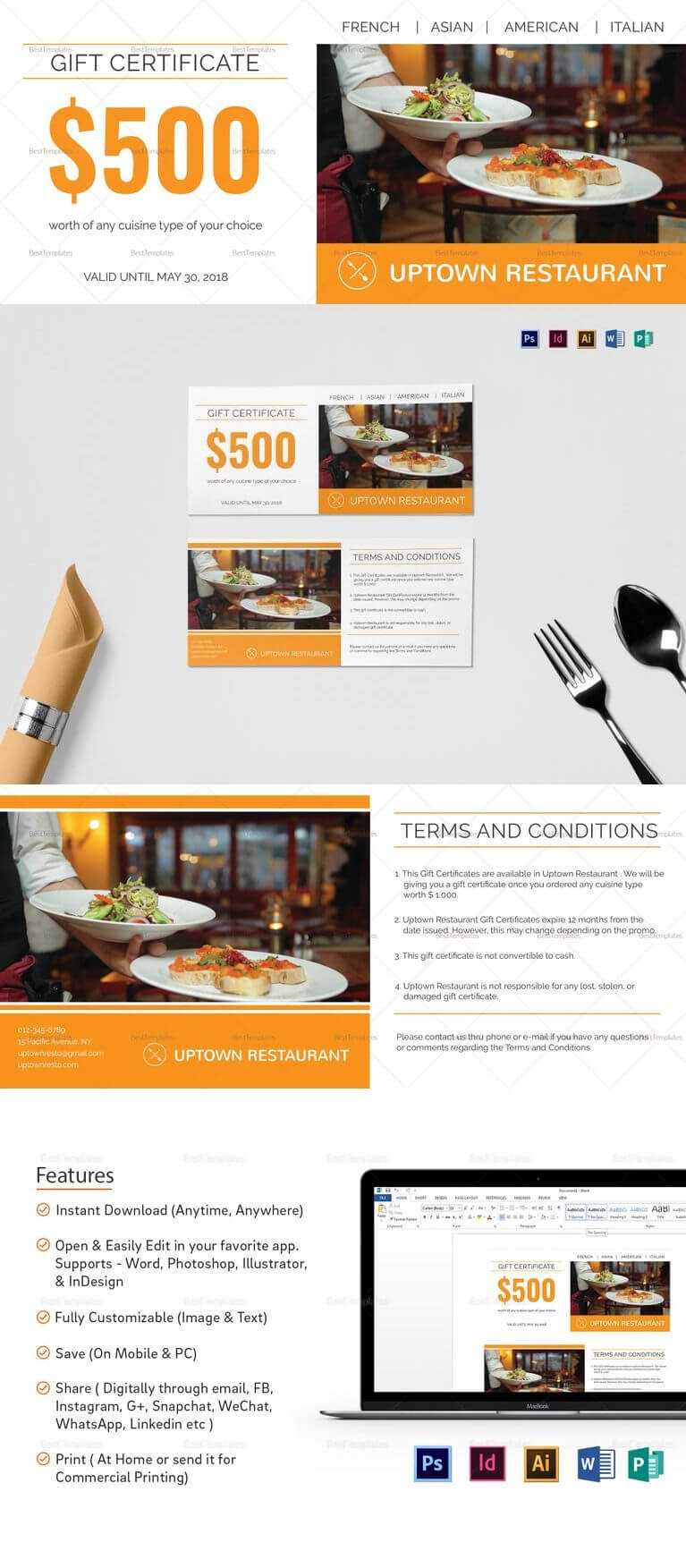 Restaurant Gift Certificate Template | ❱❱ Restaurant Intended For Restaurant Gift Certificate Template