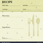 Restaurant Recipe Kitchen Note Template Menu Stock Vector Intended For Restaurant Recipe Card Template