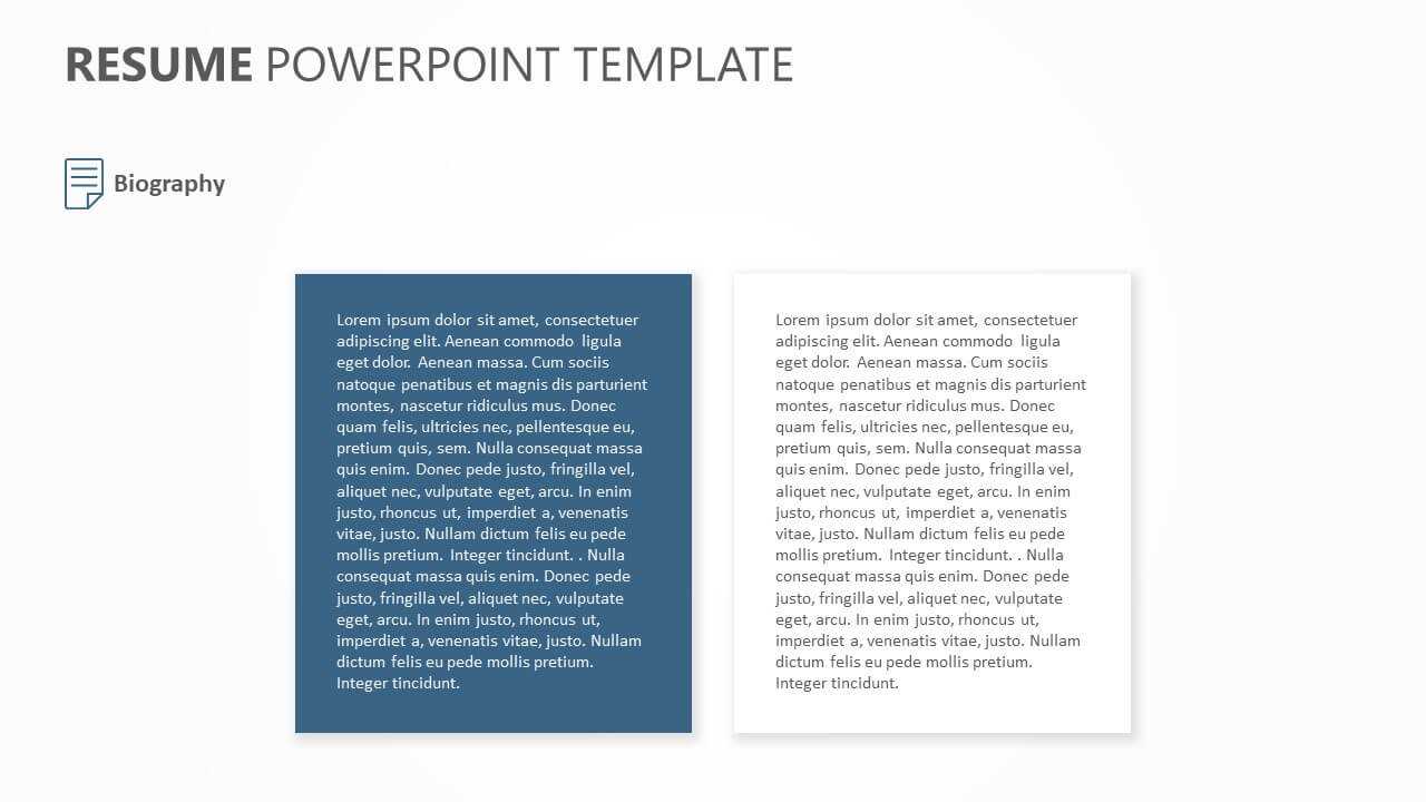 Resume Powerpoint Template | Pslides Intended For Biography Powerpoint Template