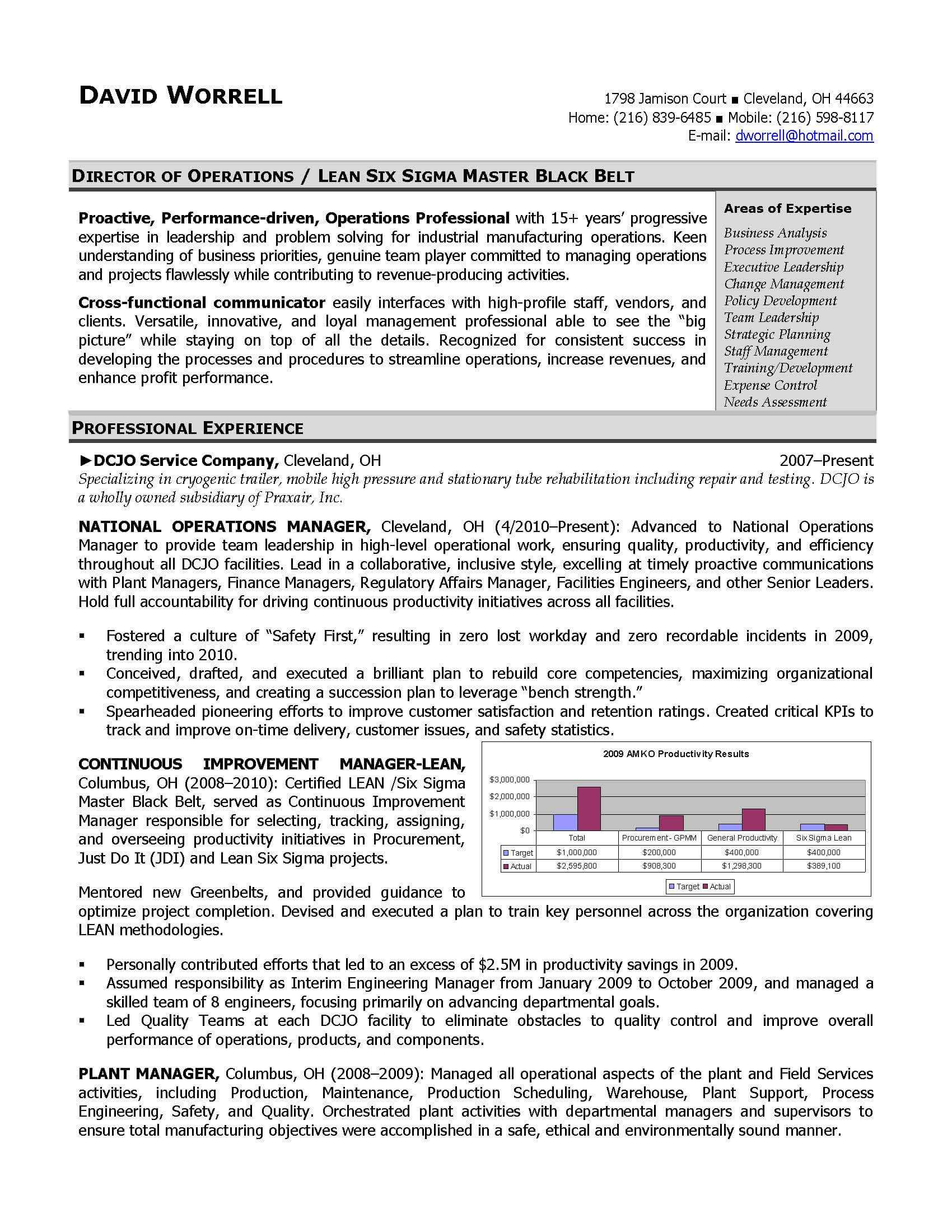 Resume Samples: Program & Finance Manager, Fp&a, Devops Sample With Regard To Operations Manager Report Template