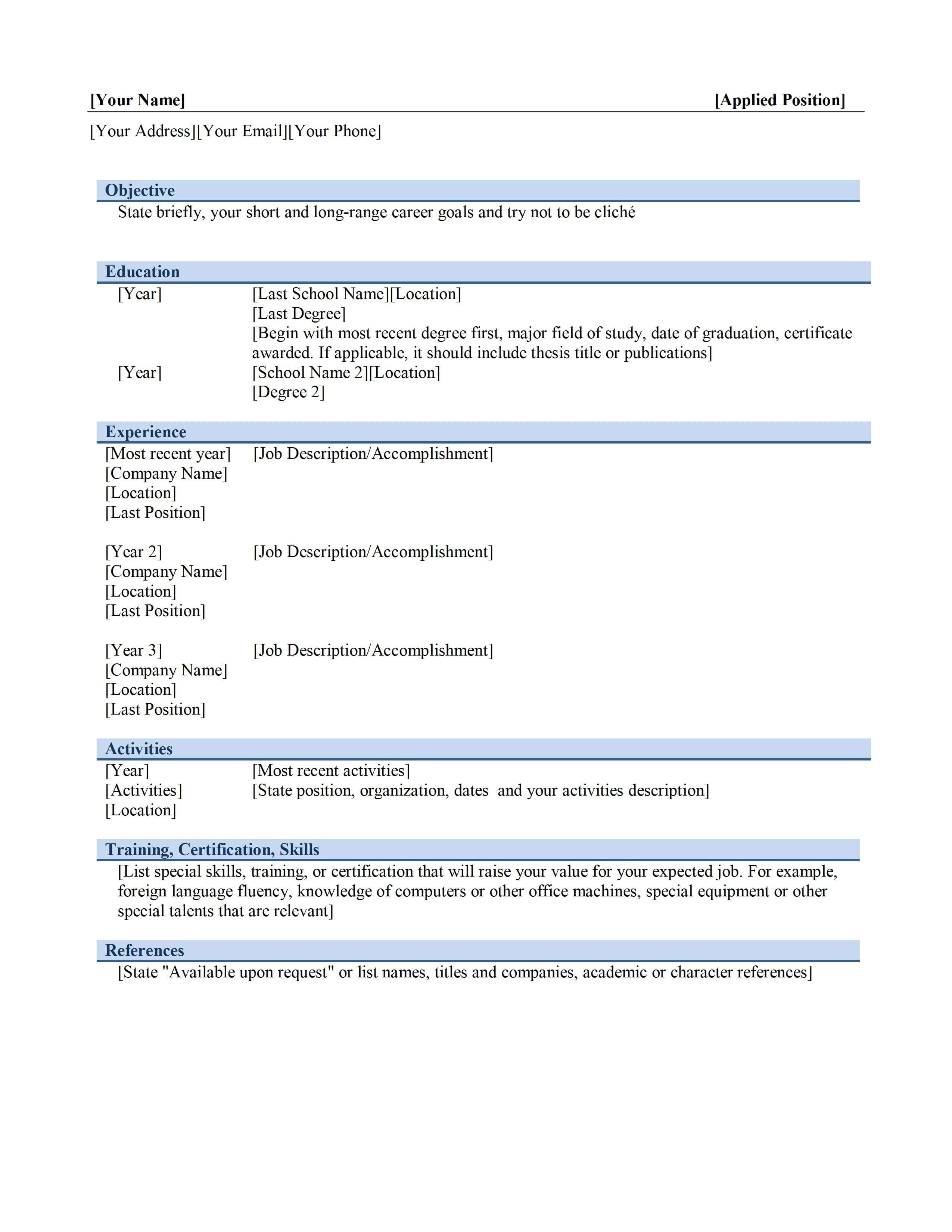 Resume Templates Free Download Microsoft Word Template 2007 Inside Ms Word Thesis Template
