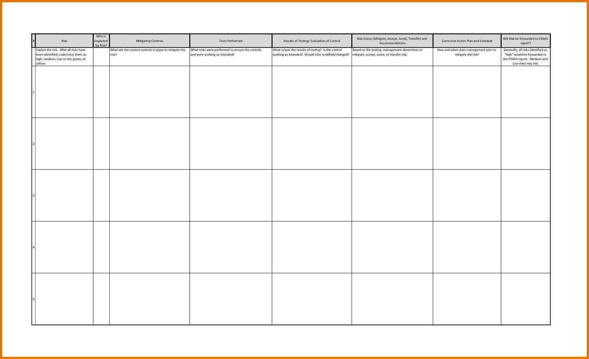 Resumes Photo Risk Management Form Template Images Photo For Blank Evaluation Form Template